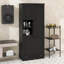 Grande armoire de rangement avec grand panier rabattable et armoires fermées pour la salle de bain, le salon ou le bureau, autoportante-716633616