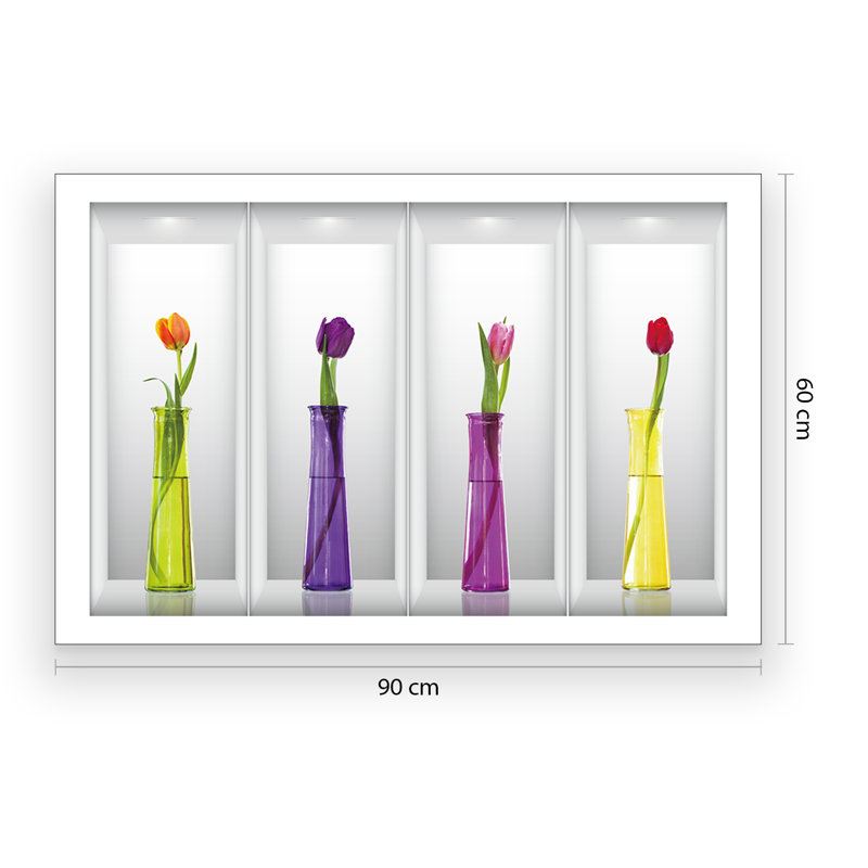 Décalcomanie murale tulipes in vases