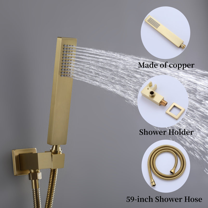 All-In-One Kit with Rough in-Valve, Brushed Gold