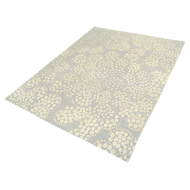 Effervescence Polka Dots Area Rug in Beige/Gray, Rectangle 9' x 12'