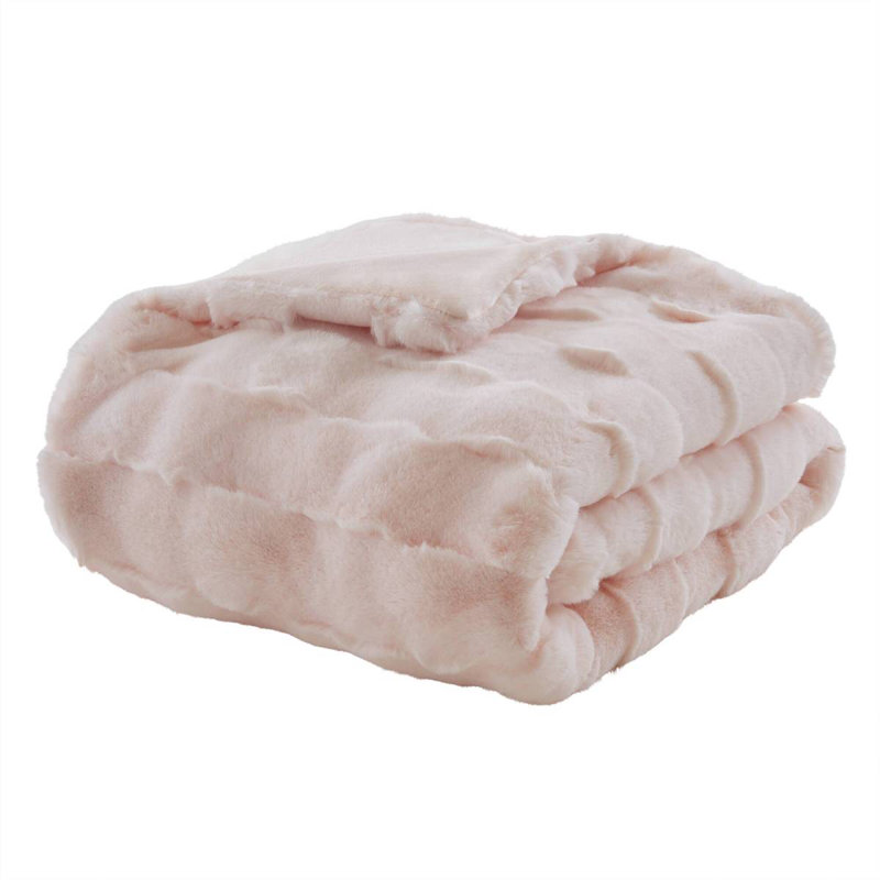 1 jeté en fausse fourrure Vivienne, Rose
