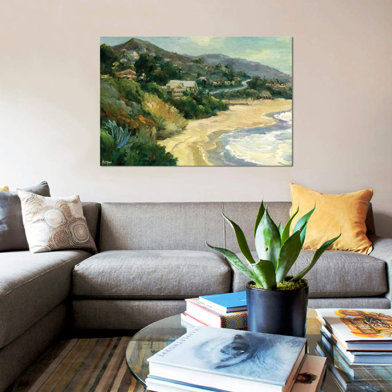 «Seaside Cove», reproduction sur toile, H 12 po x l 18 po x P 1,5 po, Toile tendue, Pas de tapis