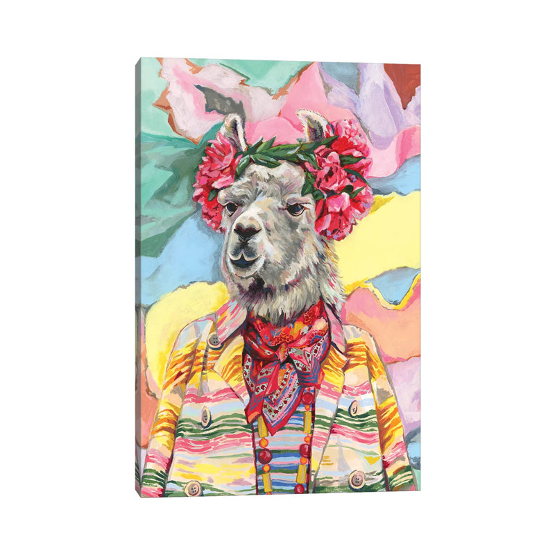Impression « Desert llama » par Heather Perry, Pas de tapis, H 60 po x l 40po x P 1,5 po, Toile tendue