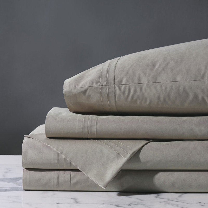 Vail 100% Cotton Percale Sheet Set, Queen, Fawn