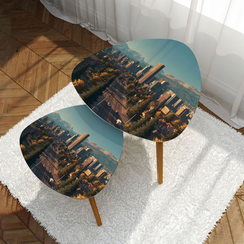 Ensemble de 2 tables basses gigognes Triangle