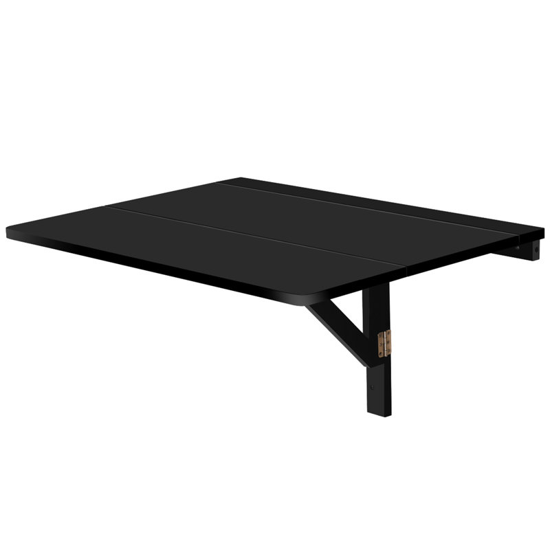 Alimzhan Solid Wood Base Floating Desk, Black