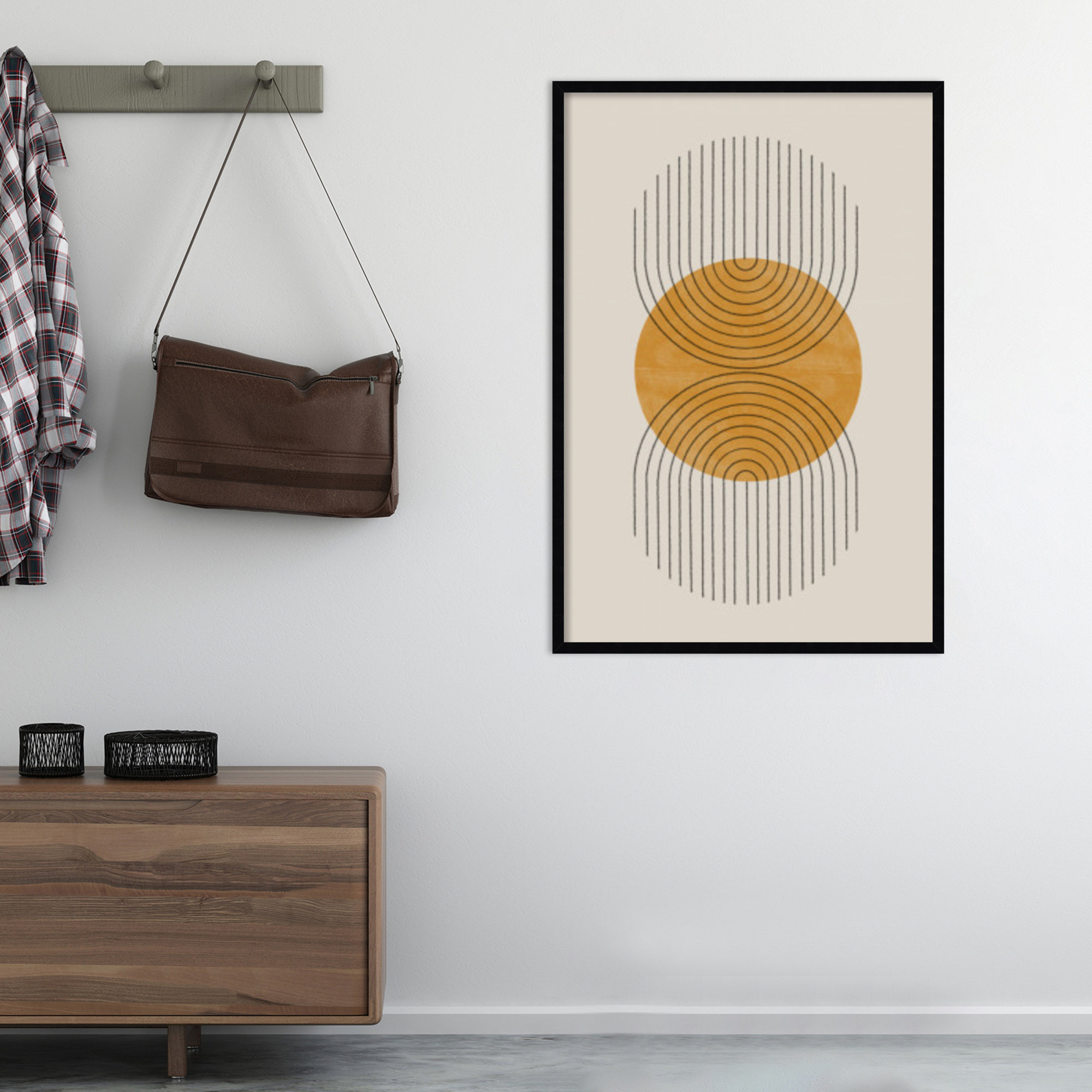 Perfect Point Yellow by The MIUUS STUDIO, Black Framed, 41" H x 28" W x 1" D