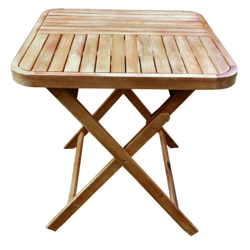 Table pliante carrée en bois d'acacia