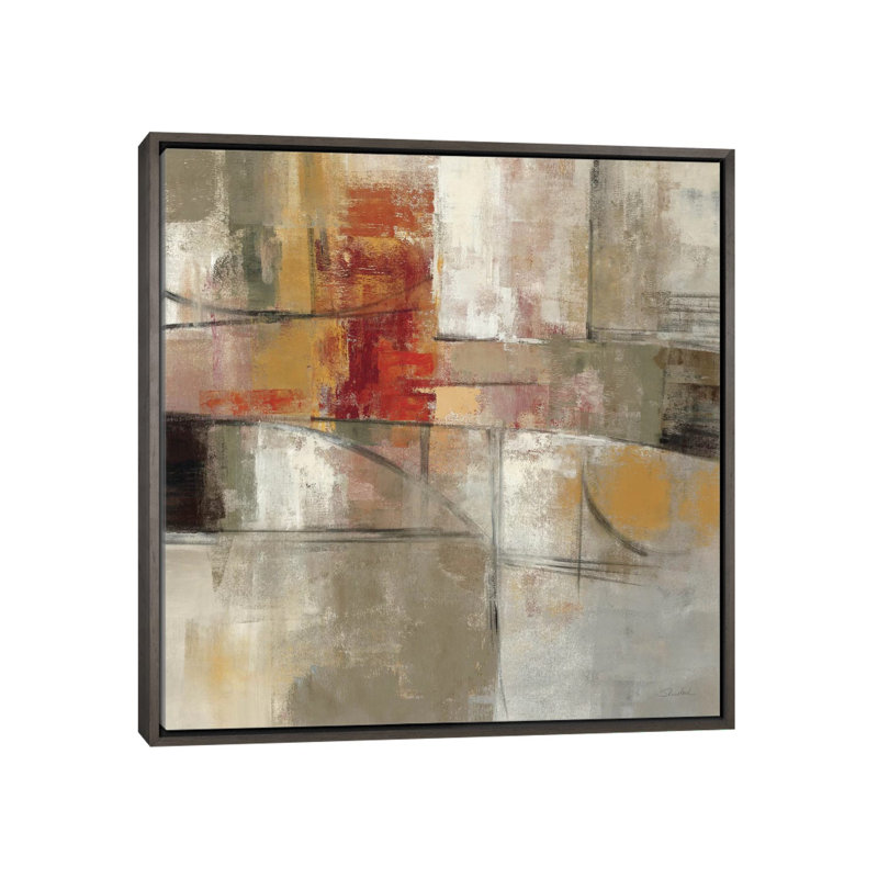 Trajectoire par Silvia Vassileva - reproduction d'art, Toile encadrée de bois rustique foncé, Aucun mat