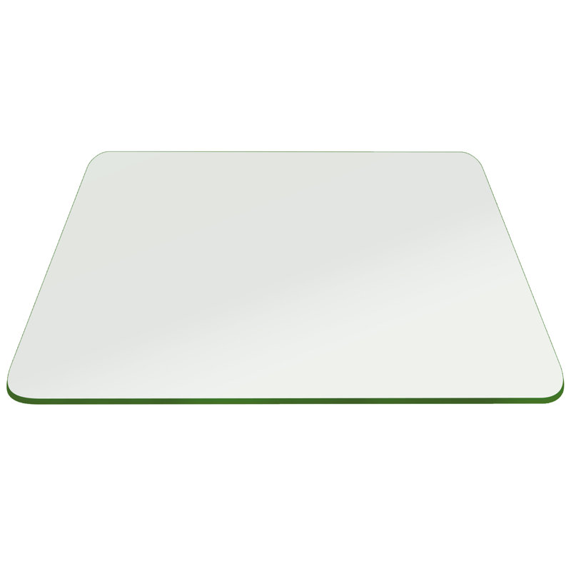 Plateau de table en verre trempé transparent à bords carrés et polis de 24 pouces d'épaisseur de 1/4 de pouce pour la salle à manger, les tables basses ou les tables d'appoint de Fab Glass and Mirror