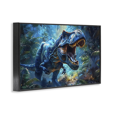 Giclée encadrée de dinosaure aux tons bleus, design par Creative Studio