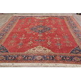 One-of-a-Kind 8'11" X 11'2" 1970s Wool Area Rug in Red