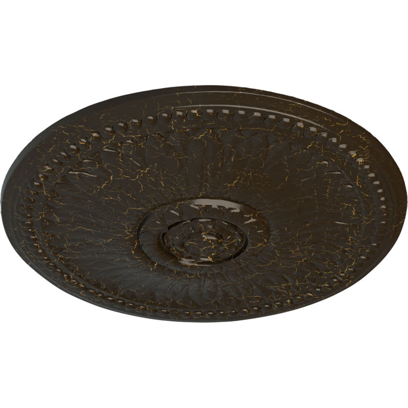 Endurathane Granada Ceiling Medallion, 19"OD x 1 1/2"P (Fits Canopies up to 7 1/8"), Hand-Painted Americana Crackle Finish