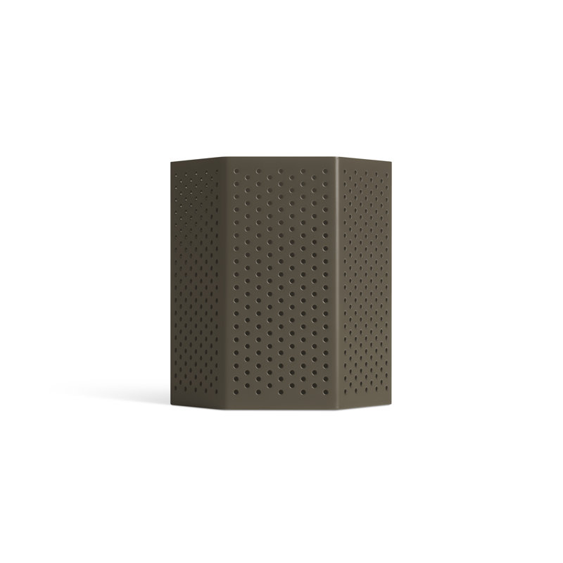 Wink Powder-coated Aluminum Tabletop Lantern, 6" H x 6" W x 5" D, Dark Olive