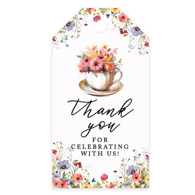 «A Baby is Brewing Baby Shower», étiquettes de remerciement Floral Party