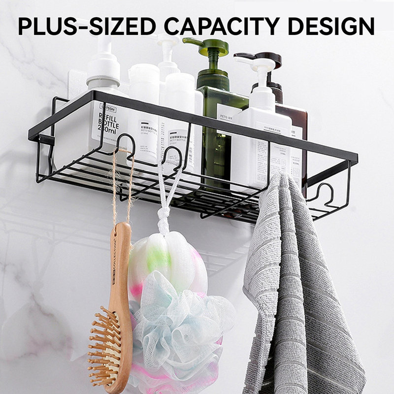2 Pack Adhesive Shower Caddy No Drilling Rust-Proof