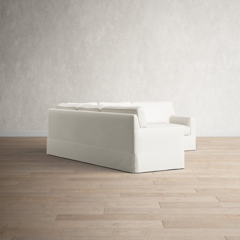 Taylor 5-Person L-Shaped Striped Sectional, Bayou Off White Canvas