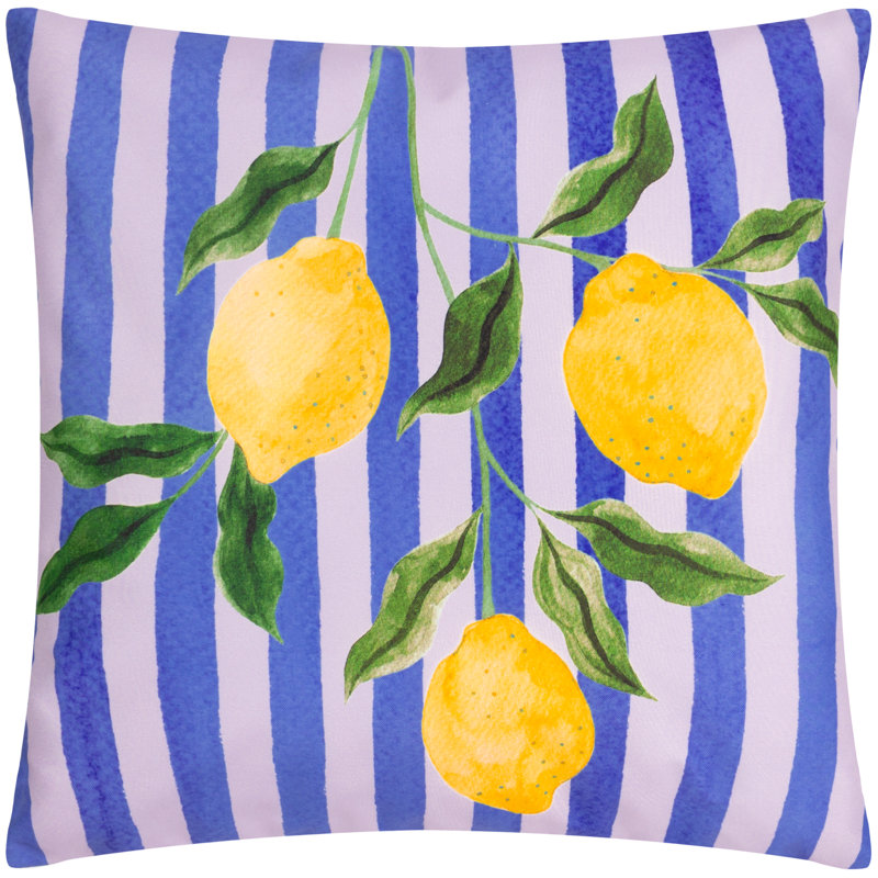 Indoor / Outdoor Abstract Blue Square Throw Cushion