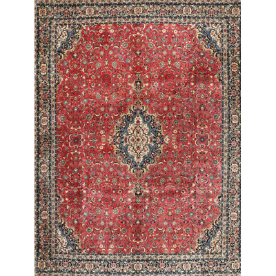 Tapis décoratif rouge à motif oriental Yareli