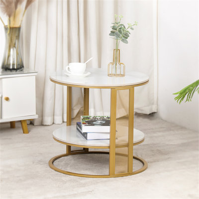 Clickett Marble Top Frame Round Side Table