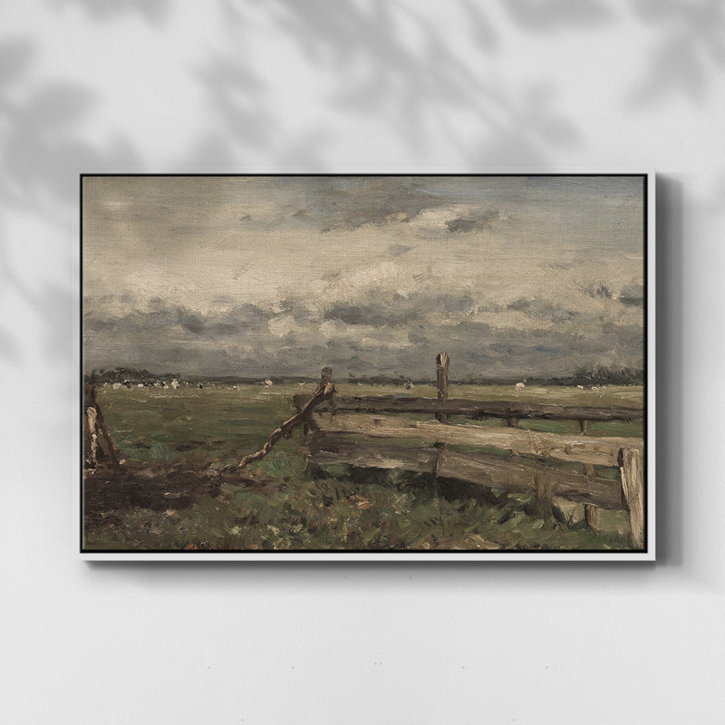 Paysage rétro - CM XXII - impression, Toile encadrée flottée blanche, H 17 po x l 25 po x P 2 po