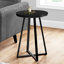 Table d'appoint, côté, rond, bout, table de chevet, lampe, stratifié noir, métal noir, contemporain, moderne-1290665495