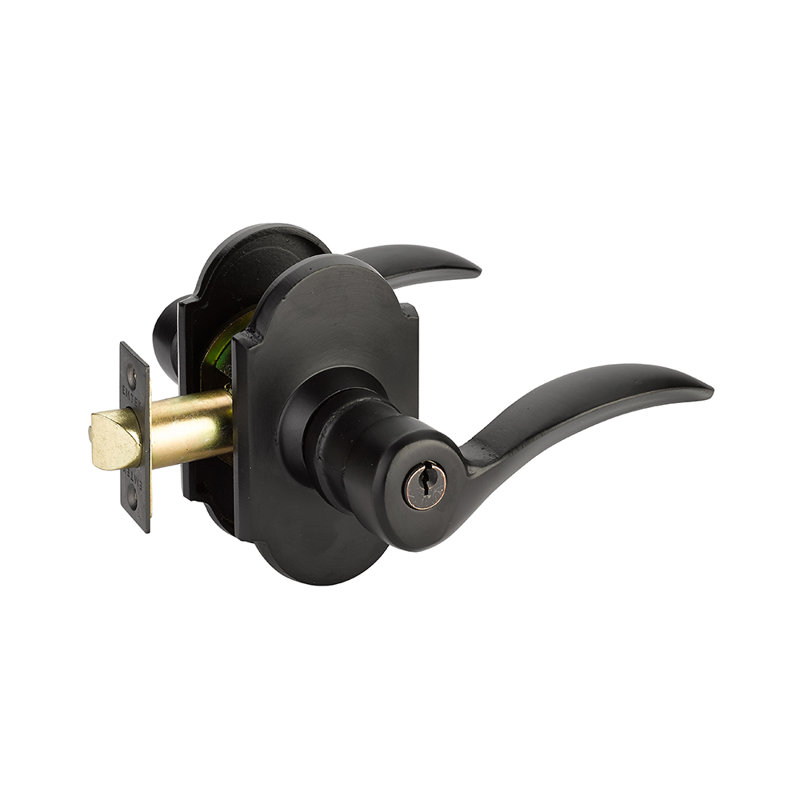 Durango Keyed (Entry) Door Lever, Flat Black, Right
