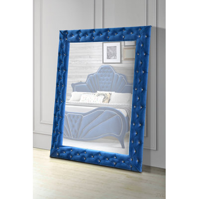Blue Velvet Floor Mirror