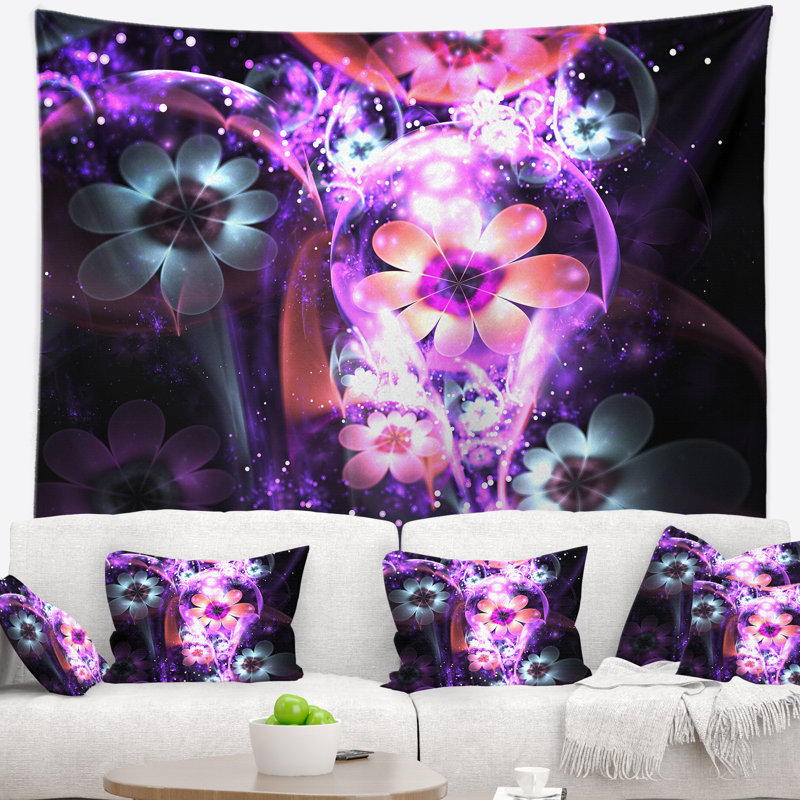 Tapisserie d'art numérique mauve foncé, H 50 po x l 60 po