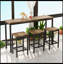 Modern Design Kitchen Dining Table, Pub Table, Long Dining Table Set with 3 Stools, Easy Assembly-824315438