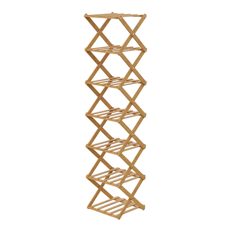 Stackable Shoe Rack, 105cm H x 26cm W x 26cm D, Light Brown