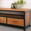 Meuble télé en bois massif rétro au design simple-638884729