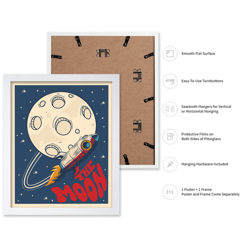 The Moon No2, Affiche, Encadrement blanc, H 11 po x l 14 po