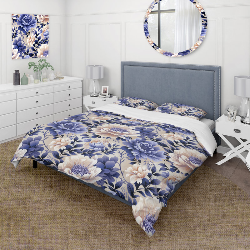 Literie mauve à motif persan mauve, Housse de couette pour très grand lit et 2 très