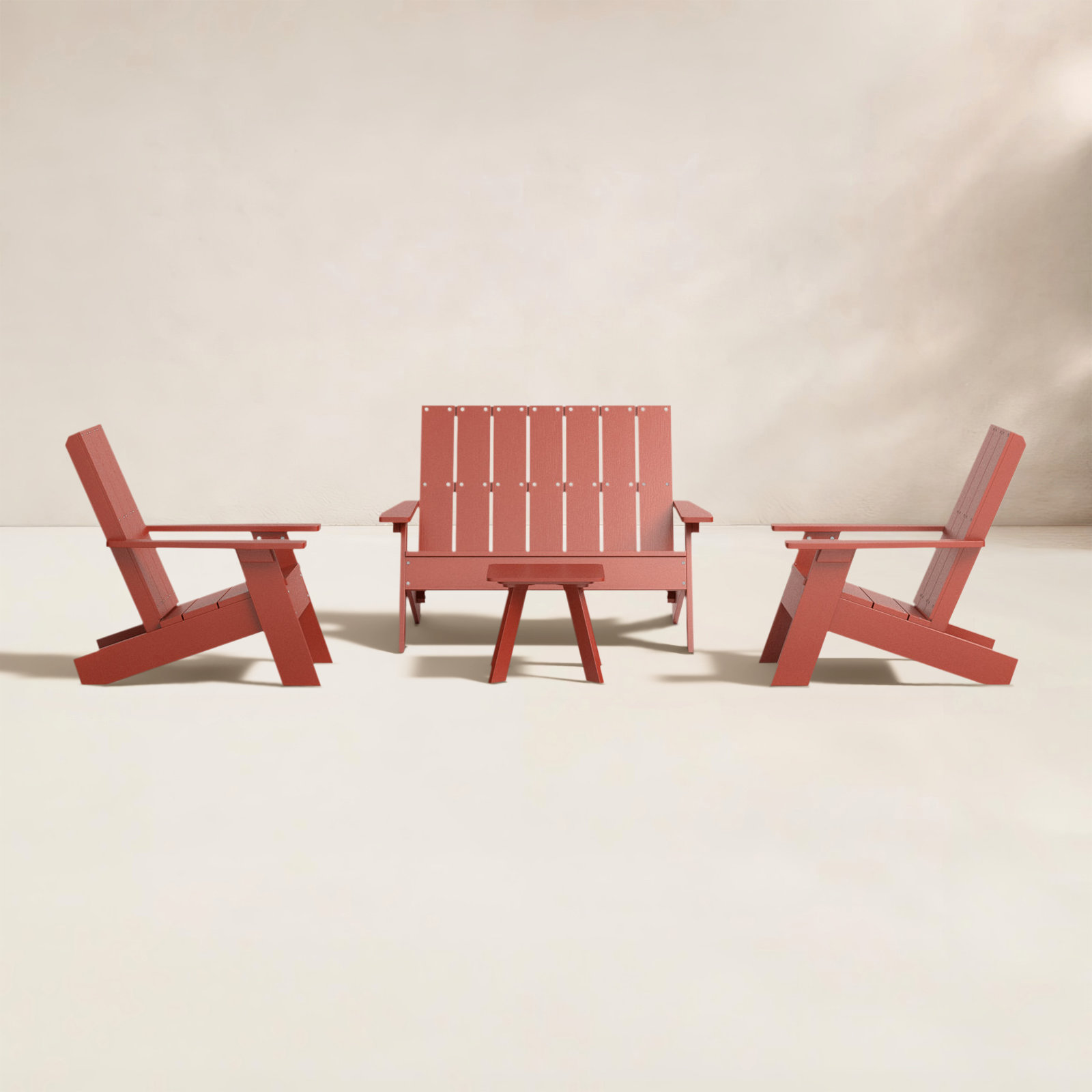 Byrnes 4 - Person Patio Conversation Set, Rustic Red