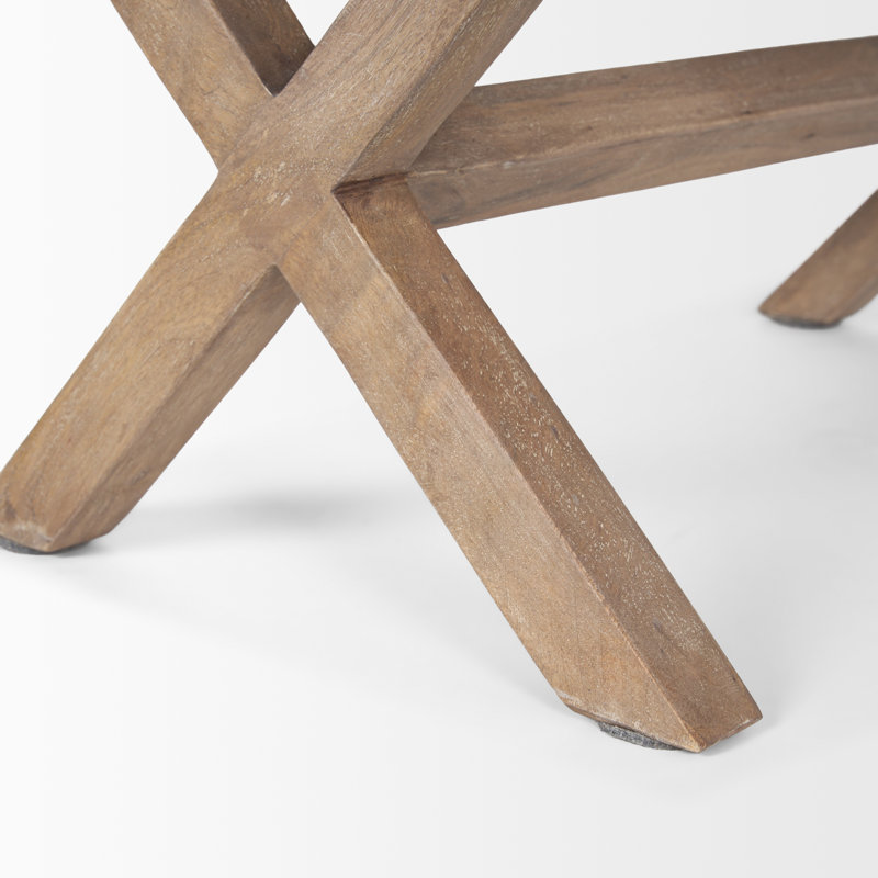Banc rembourré Yara, Beige / rayé
