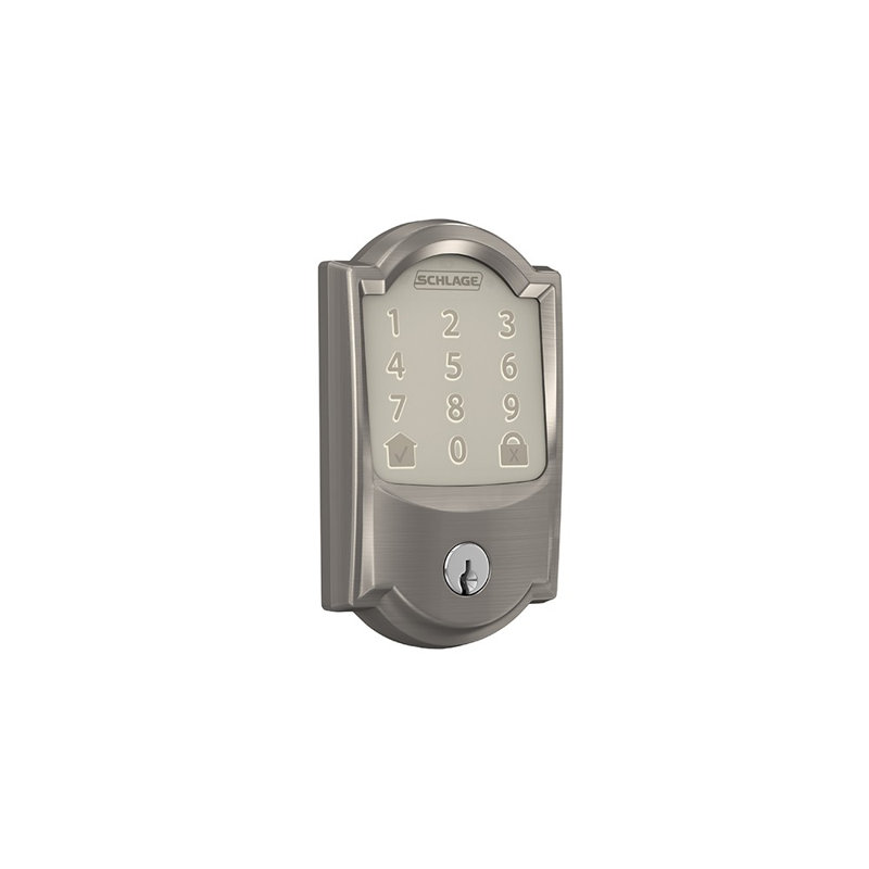 Encode Smart WiFi Deadbolt with Camelot Trim, Satin Nickel, Yes