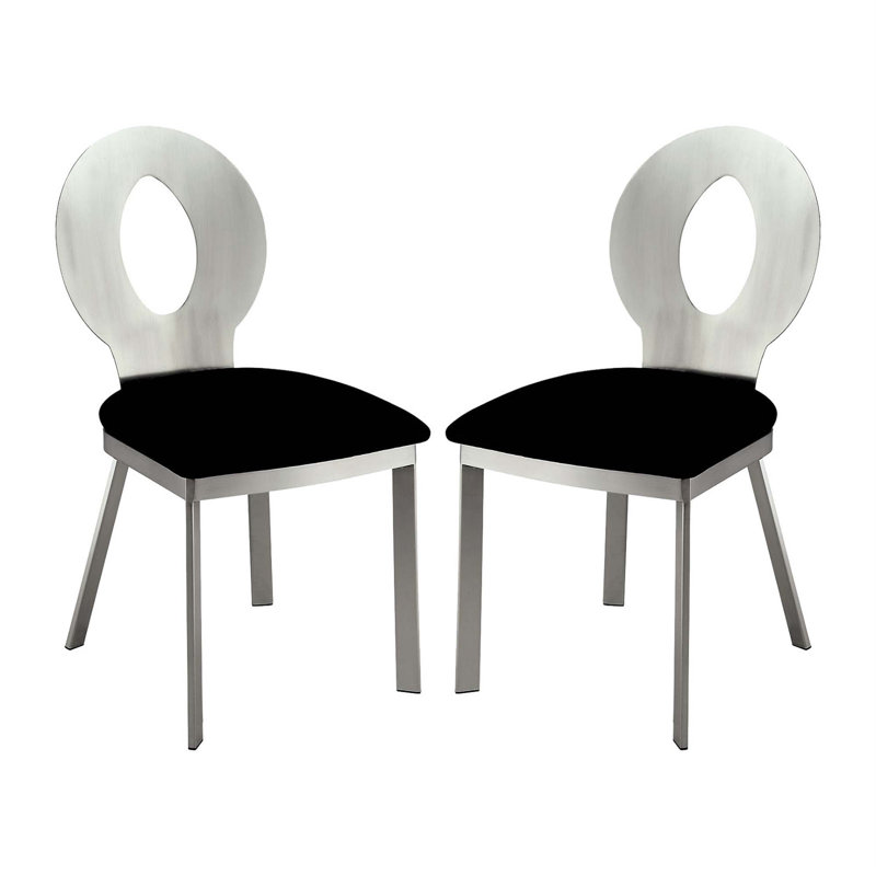 Ensemble de 2 chaises d'appoint en microfibre et métal Capucina