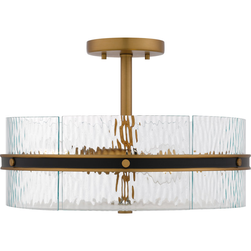 Albers 3-Light Matte Black Semi-Flush Mount