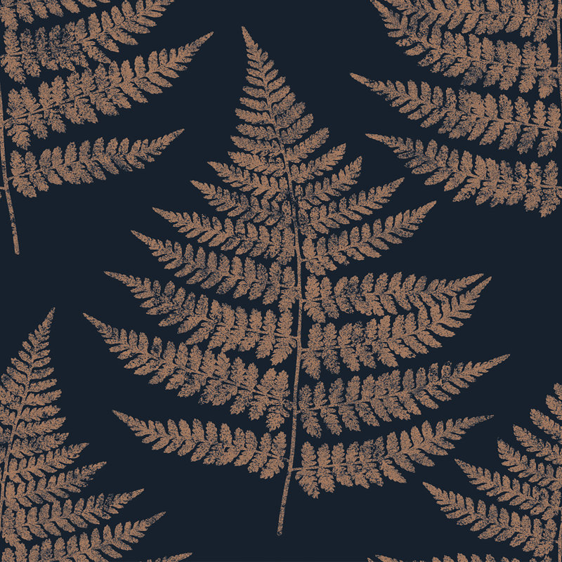 ROYAL FERN DUSK Wallpaper, Blue