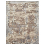 Gray Distressed Modern Wool Rug - 9' x 12'