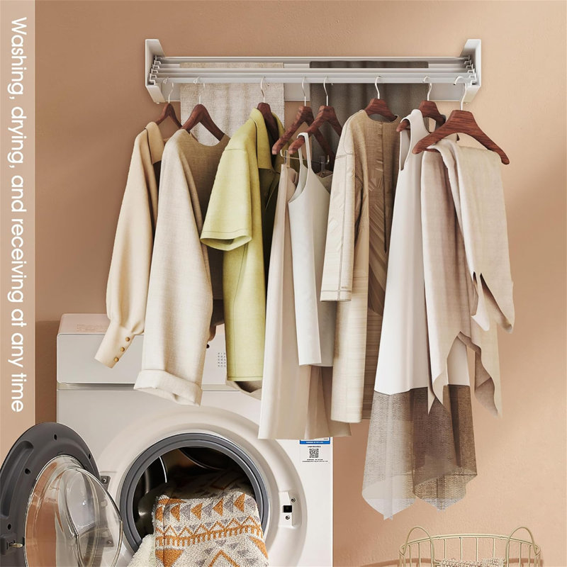 Séchoir à linge mural pliable - 28 po de largeur, peu encombrant