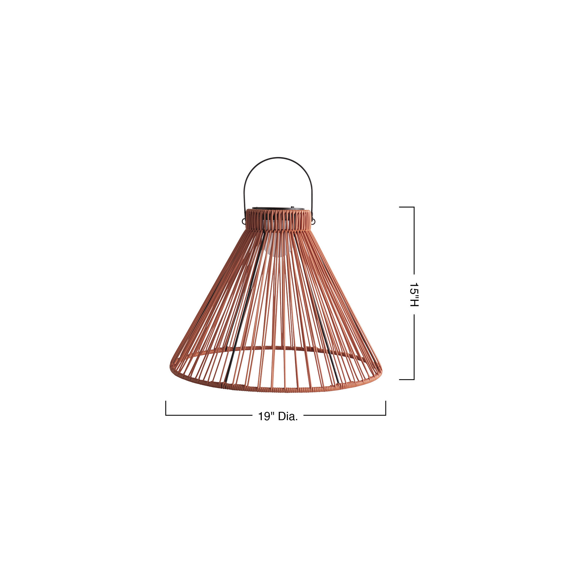 15" Solar Powered Integrated LED Outdoor Hanging Light, Pink