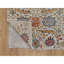 Tapis de couloir oriental 2 pi 6 po x 6 pi blanc en soie avec laine texturée, motif faucille coloré, noué à la main, sans bordure