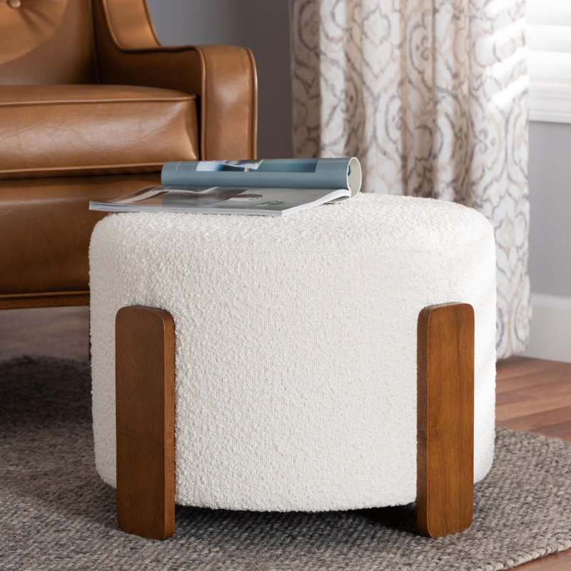 Yansel Upholstered Ottoman, Cream
