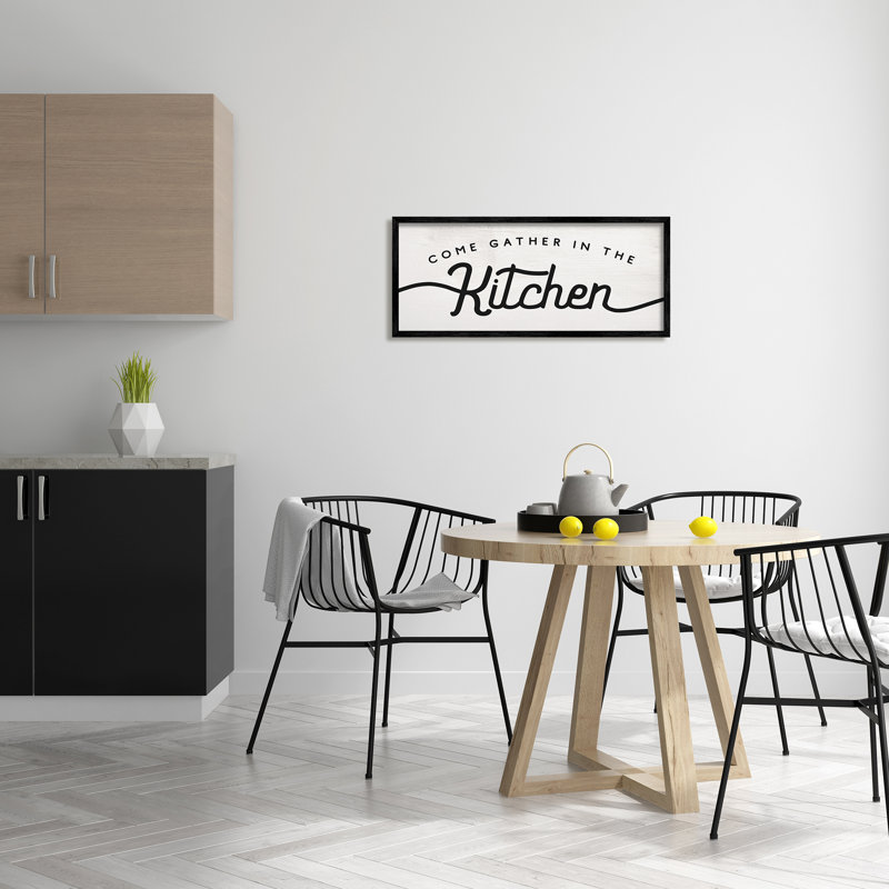 Breloque «Come Gather In The Kitchen», Giclée encadrée noir minuit, H 13 po x l 30 po