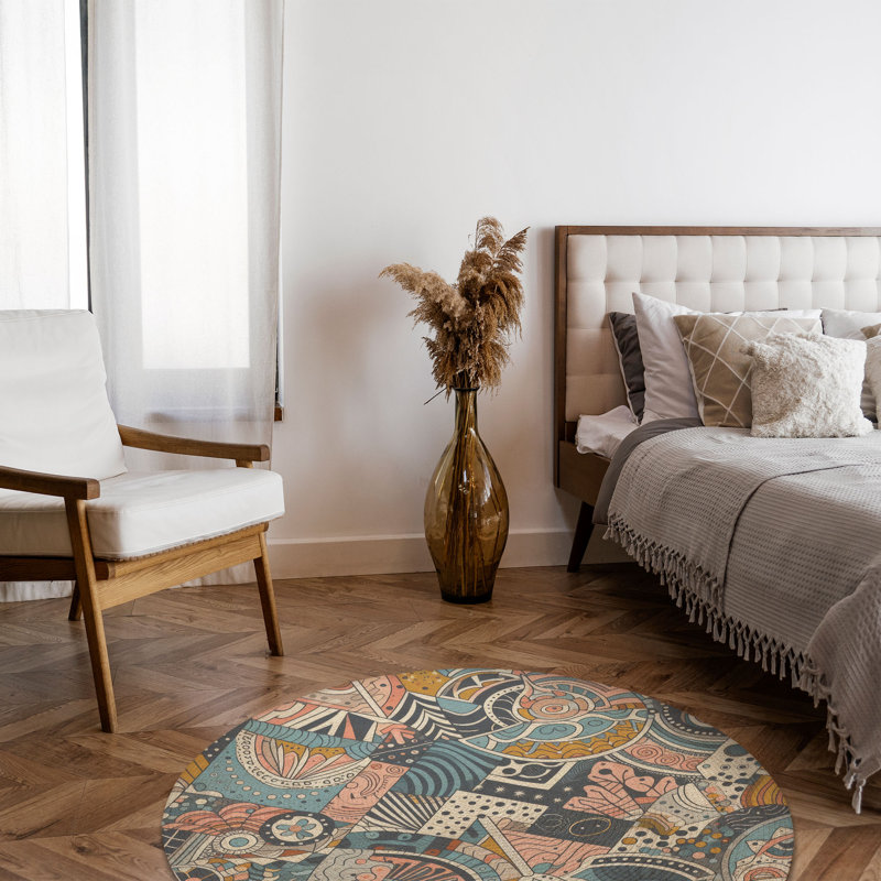 Tapis tressé chromatique, Rond 5 pi