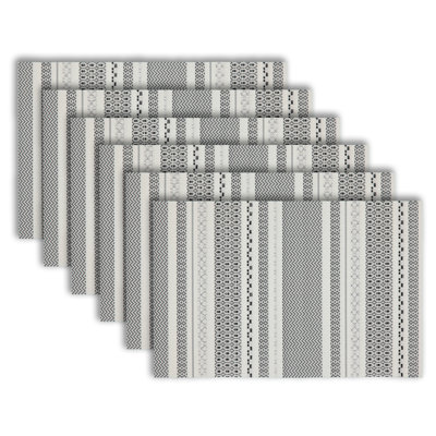 Ensemble de 6 napperons Maya résistants à la chaleur de 12 po x 18 po pour table de salle à manger et 6 décorations de cuisine, de style bohème et de style moderne Facile à nettoyer, durable et élégant