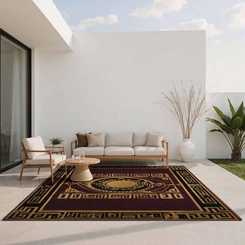 Golden Tableau Indoor And Outdoor Area Rug, Rectangle 4' x 6'
