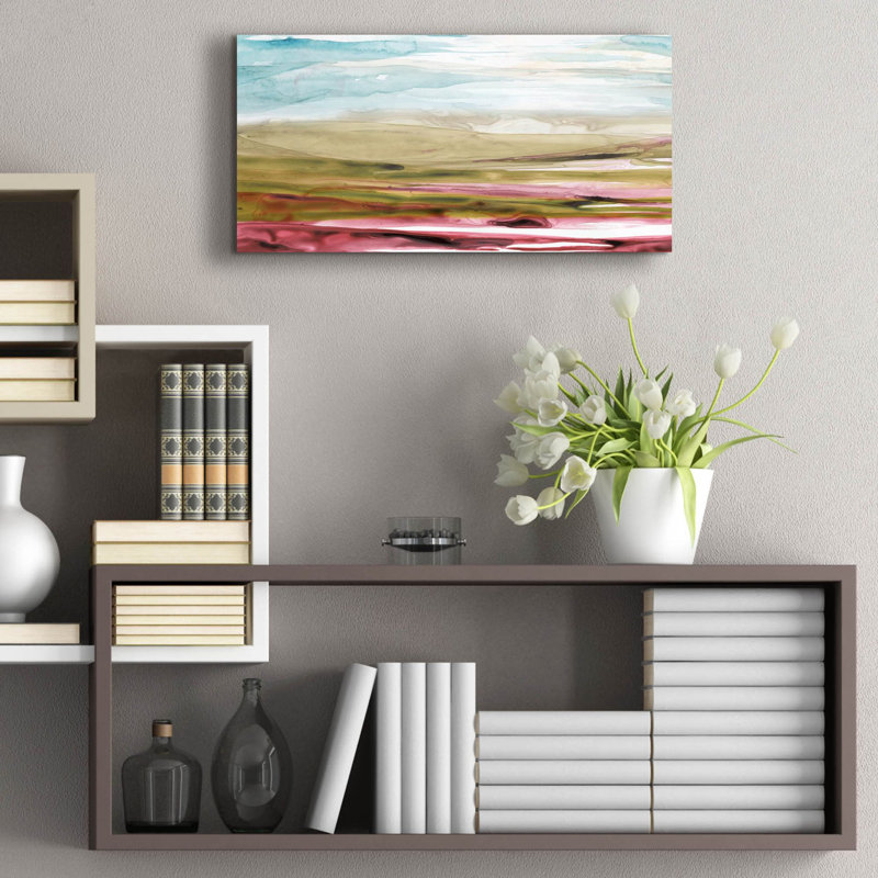 «Solar Plains I» par Grace Popp, art mural en verre acrylique, H 12 po x l 24 po